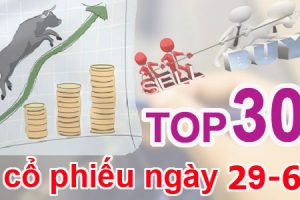 Top cổ phiếu mạnh nhất trên thị trường chứng khoán ngày 29/6/2017